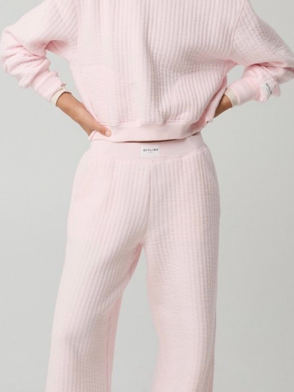 Aerie cloud soft coffee run set. Pale pink nwot